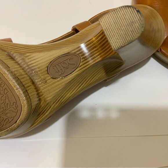 Sofft Womens Sandals Size 6.5 Open Toe Slingback Career Comfort Shoes Heels Tan - Picture 10 of 13